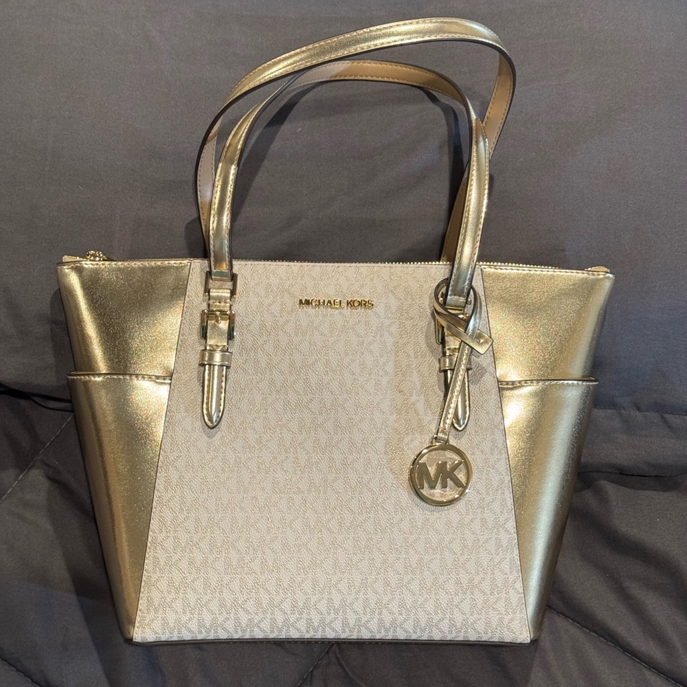 Michael Michael Kors Pale Gold Large TZ Tote NWT